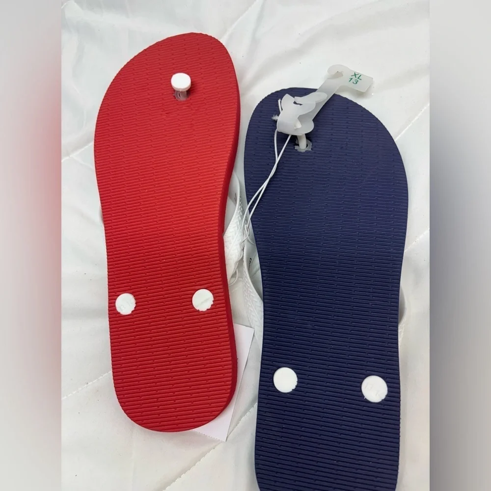 NWT Goodfellow & Co Red, White, and Blue Flip Flops USA American Shoes XL (13)
